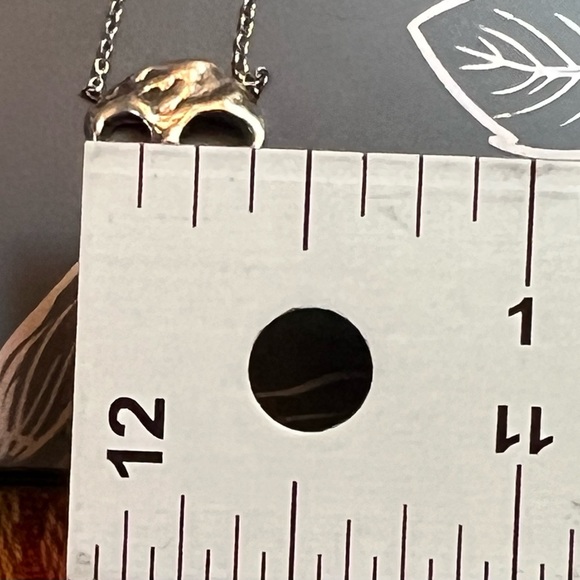 Memento Mori Goth Death Tiny Choker Necklace in Silver Pearl Teeth - Picture 8 of 8